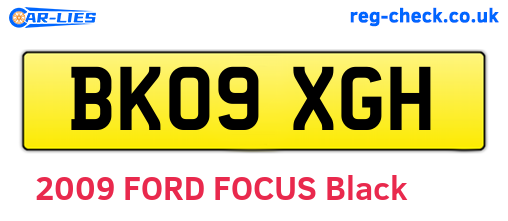 BK09XGH are the vehicle registration plates.