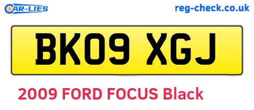 BK09XGJ are the vehicle registration plates.