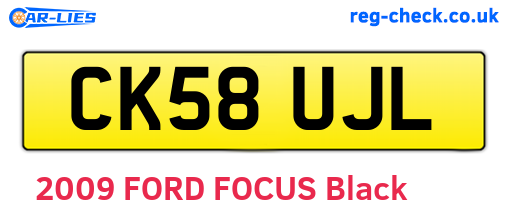 CK58UJL are the vehicle registration plates.