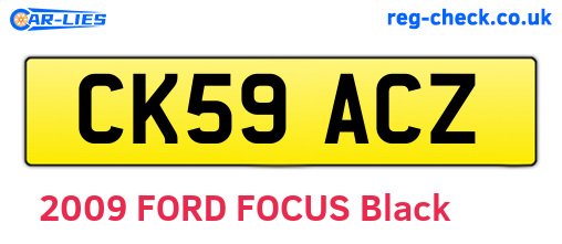 CK59ACZ are the vehicle registration plates.