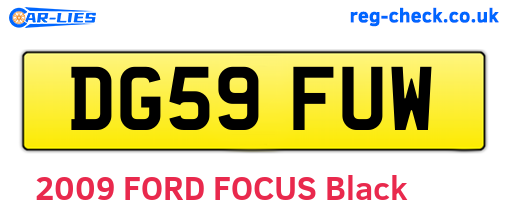 DG59FUW are the vehicle registration plates.
