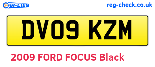 DV09KZM are the vehicle registration plates.