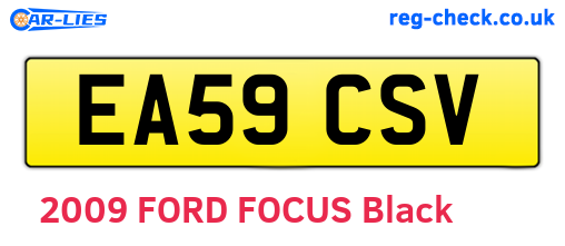 EA59CSV are the vehicle registration plates.