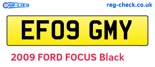 EF09GMY are the vehicle registration plates.
