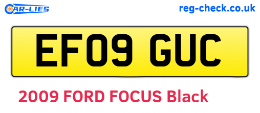 EF09GUC are the vehicle registration plates.
