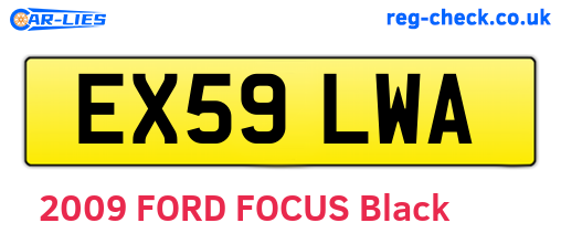 EX59LWA are the vehicle registration plates.