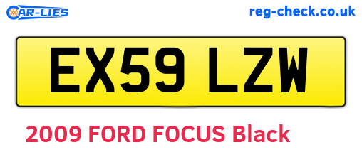 EX59LZW are the vehicle registration plates.