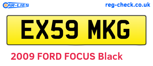 EX59MKG are the vehicle registration plates.