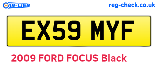 EX59MYF are the vehicle registration plates.
