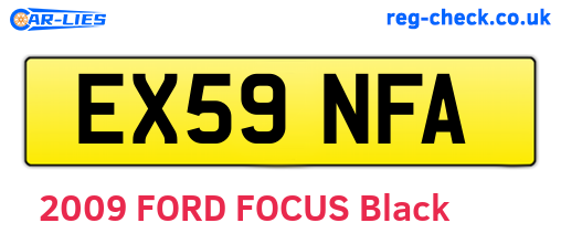 EX59NFA are the vehicle registration plates.
