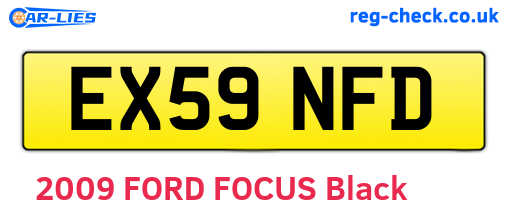 EX59NFD are the vehicle registration plates.