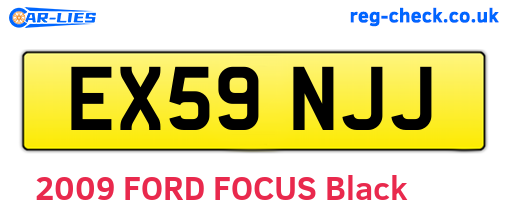 EX59NJJ are the vehicle registration plates.