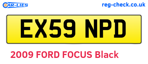 EX59NPD are the vehicle registration plates.