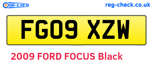 FG09XZW are the vehicle registration plates.