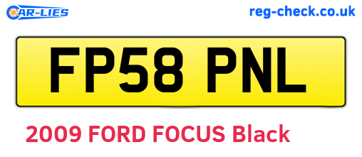 FP58PNL are the vehicle registration plates.