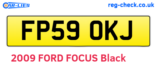 FP59OKJ are the vehicle registration plates.
