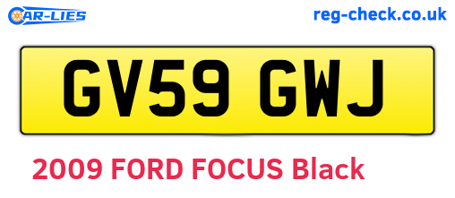 GV59GWJ are the vehicle registration plates.