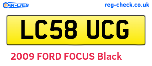 LC58UCG are the vehicle registration plates.