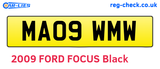 MA09WMW are the vehicle registration plates.