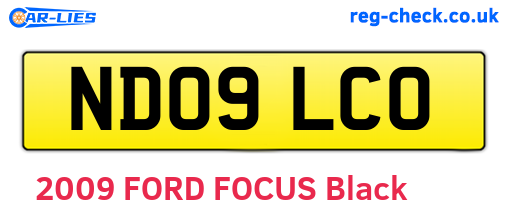 ND09LCO are the vehicle registration plates.
