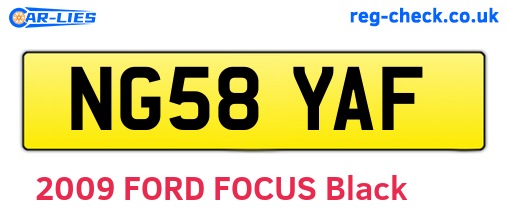 NG58YAF are the vehicle registration plates.