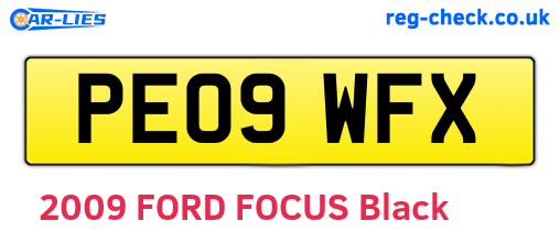 PE09WFX are the vehicle registration plates.