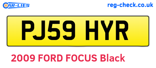 PJ59HYR are the vehicle registration plates.