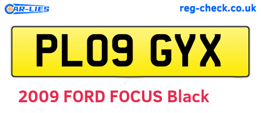 PL09GYX are the vehicle registration plates.