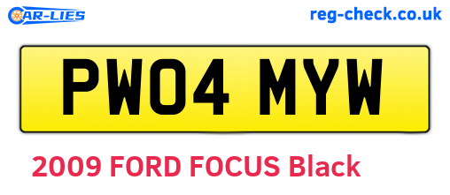 PW04MYW are the vehicle registration plates.