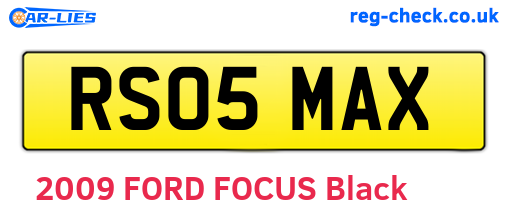 RS05MAX are the vehicle registration plates.