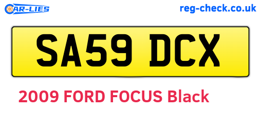 SA59DCX are the vehicle registration plates.