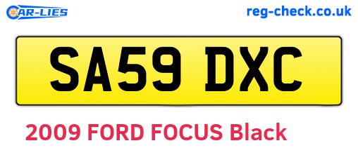 SA59DXC are the vehicle registration plates.