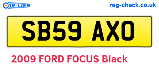 SB59AXO are the vehicle registration plates.