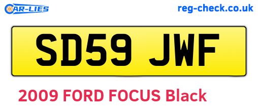 SD59JWF are the vehicle registration plates.