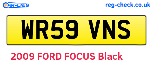WR59VNS are the vehicle registration plates.