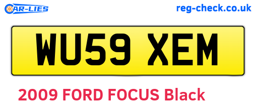 WU59XEM are the vehicle registration plates.