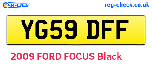 YG59DFF are the vehicle registration plates.