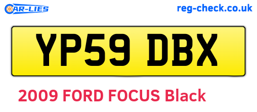 YP59DBX are the vehicle registration plates.