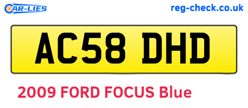 AC58DHD are the vehicle registration plates.