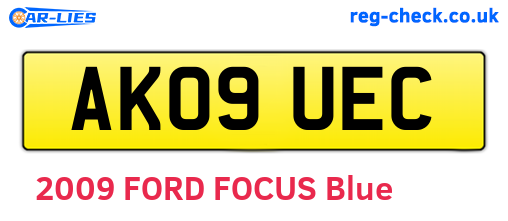 AK09UEC are the vehicle registration plates.