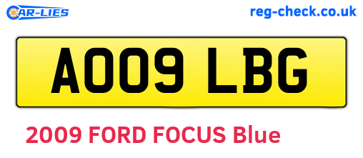 AO09LBG are the vehicle registration plates.