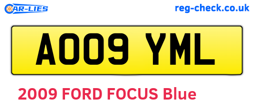 AO09YML are the vehicle registration plates.