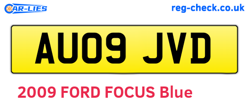 AU09JVD are the vehicle registration plates.