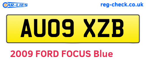 AU09XZB are the vehicle registration plates.