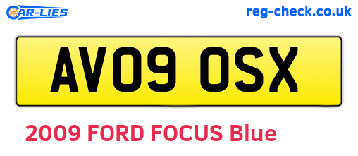 AV09OSX are the vehicle registration plates.