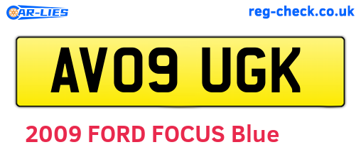 AV09UGK are the vehicle registration plates.