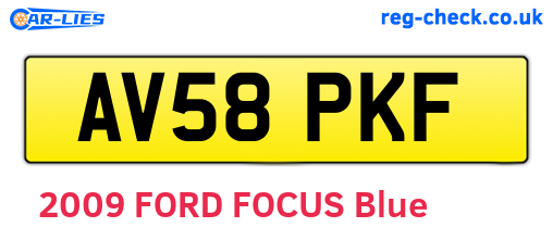 AV58PKF are the vehicle registration plates.