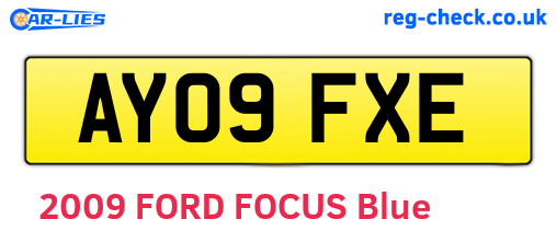 AY09FXE are the vehicle registration plates.