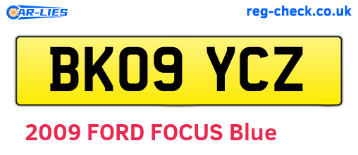 BK09YCZ are the vehicle registration plates.