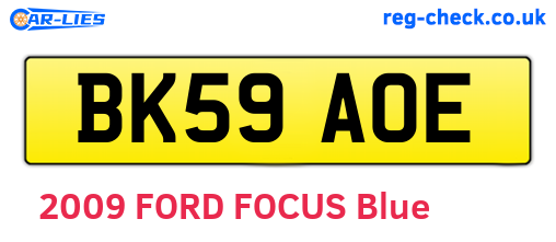 BK59AOE are the vehicle registration plates.
